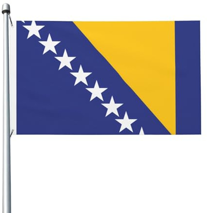 Party Dekorative doppelseitige Flaggen, Flagge von Bosnien und Herzegowina bedruckte Innen- und Außenflaggen, mit Ösen zum Aufhängen