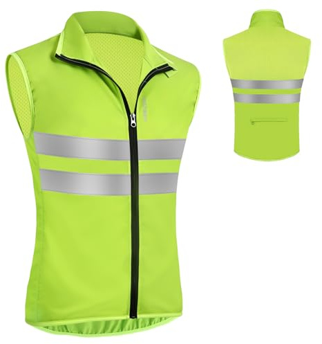 AUYAO Reflektierende Fahrradweste Unisex, Windweste Visibility Vest (L)