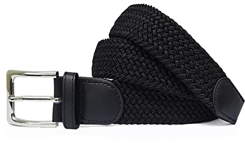 Gloop Unisex Elastischer Stoffgürtel Geflochtener Stretchgürtel Dehnbarer Gürtel Breite ca.3.5 CM Gr.- 105 cm