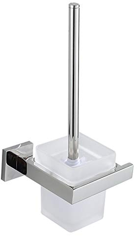 CASEWIND Toilettenbürstenhalter Wand, Klobürstenhalter mit Bohren, WC Bürsten Wandhalterung Chrom Edelstahl Hängend Eckig