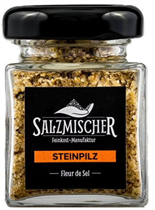 Salzmischer Salzmischung / Gewürzmischung 75g im Glas Steinpilzsalz (Steinpilzsalz - Fleur de Sel de Guérande mit getrockneten Steinpilzen)