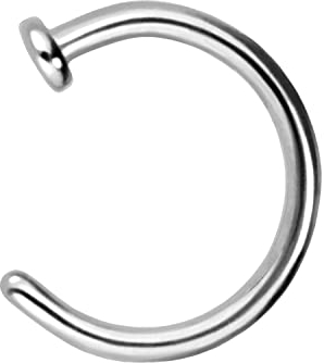 PIERCINGLINE Nasenring offen Chirurgenstahl Nasenpiercing Piercing Ring Nase Silberfarben 0,8 x 8 mm