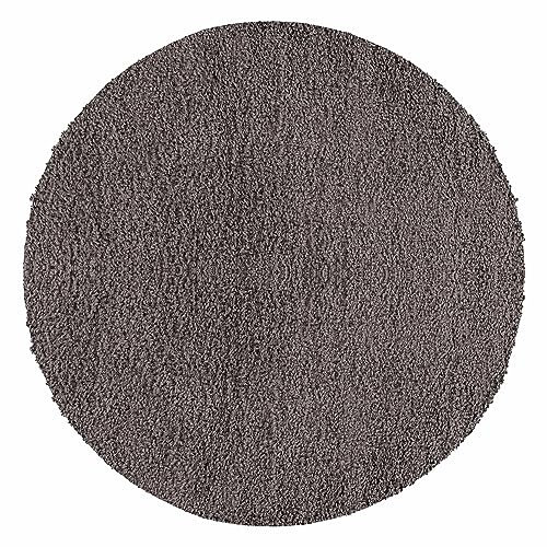 HomebyHome Teppich Rund Hochflor 160 cm Rund - Shaggy Teppich Wohnzimmer Taupe Extra Weich und Flauschig - Langflor Teppiche für Schlafzimmer, Küche, Flur - Carpet, Halı, Kilim