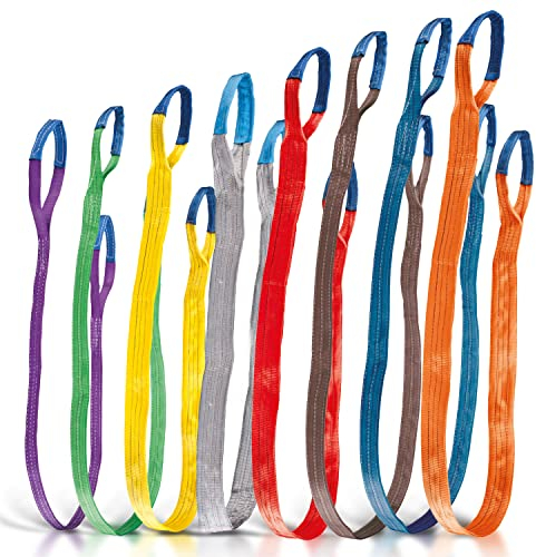 Safetytex Hebeband - Hochwertiger Hebegurt aus Polyester - Tragkraft wählbar - DIN EN 1492-1 - Schmale Rundschlinge - Flexibel und Sicher (1000 kg / 1 Tonne / 2 Meter)