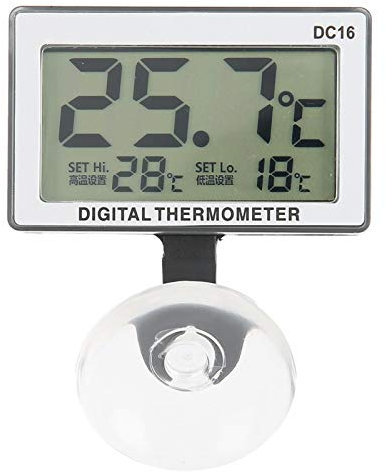 Cikonielf Aquarium Thermometer Wasserdicht Saugnapf Thermometer Digitales Aquarien Thermometer LCD Thermometer mit Saugnapf für Aquarium Terrarium Vivarium Fish Tank