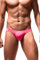 Newsywell Hommes String en Spandex Tanga Supersoft Bikinis Taille Basse Slip Respirant Briefs Bulge Underwear sous-Vêtements Rouge Grand