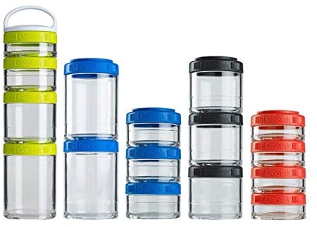 POHOVE Snack Jars 4-Piece Twist Lock Storage Jars Portable Snack Jars Stackable Snack Containers Snack Container for Storing Formula, Snacks, Nuts, Drinks