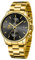 GOLDEN HOUR Herrenuhren mit versilberter wasserdichter Chronographen-Quarzuhr aus Edelstahl und Metall (Gold Black Gold)