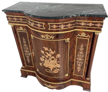 PALAZZO INT Anrichte Antik Schrank Intarsien Sideboard Rokoko Holzschrank 94 cm Geschirrschrank bar016 Palazz Exklusiv Exkluisiv