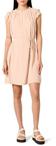Amazon Essentials Robe Droite Légère en Georgette À Col Fendu Et Manches Flottantes Coupe Décontractée Femme, Rose Blush, L