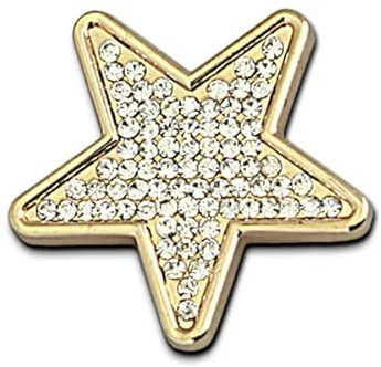 NewL Automotive Bling Bling 3D Kristall Stern Form Diamant Metall Buchstaben Emblem Abzeichen (Gold Stern)