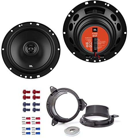 JBL Stage1 61F Lautsprecher mit Einbauset passend für Volvo V70 2000-2007 Türen hinten 400 W 165mm 2 Wege Koax