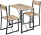 tectake Sitzgruppe 3-teilig im Industrie-Design, Essgruppe für 2 Personen aus Holz + Metall, Esstisch mit 2 Stühlen, für Esszimmer Küche, schwarzes Metallgestell (Industrial Holz hell, Eiche Sonoma)