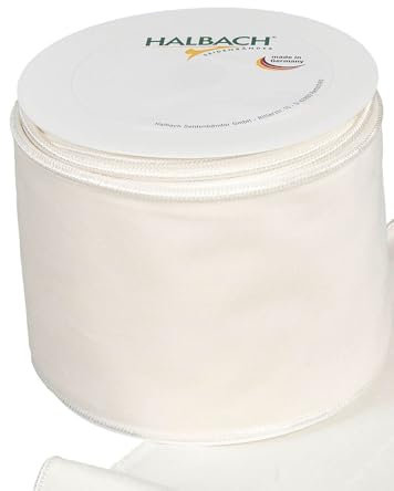 FloristryWarehouse Elfenbeinfarbenes Weihnachts-Samtband, 100 mm breit, auf 8 m Rolle, Drahtrand