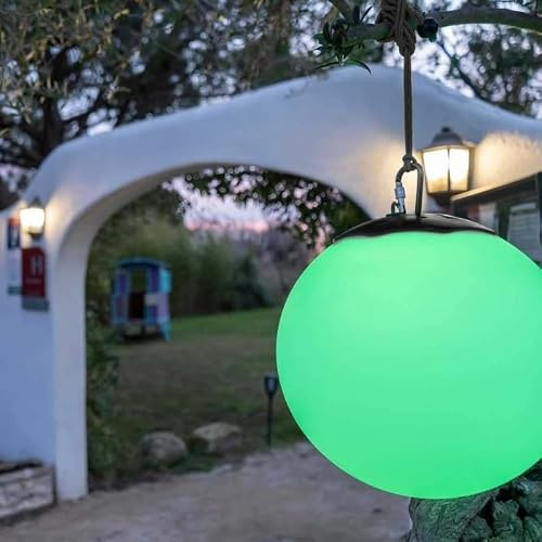 GuirLED - Solarkugel Leuchtkugel LED IP55 RGB Premium XL - Aufladbar Sonne/Strahler - Fernbedienung - Gartenlampe - Befestigung in Bäumen - 360° Streuung - 30 cm