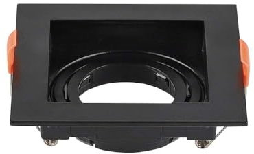 V-TAC VT-933-B Portafaretto LED da Incasso Quadrato GU10 Nero, Dimensioni (esterne): 102 x 102 x 42 mm, Dimensioni di montaggio del foro: 95x95 mm
