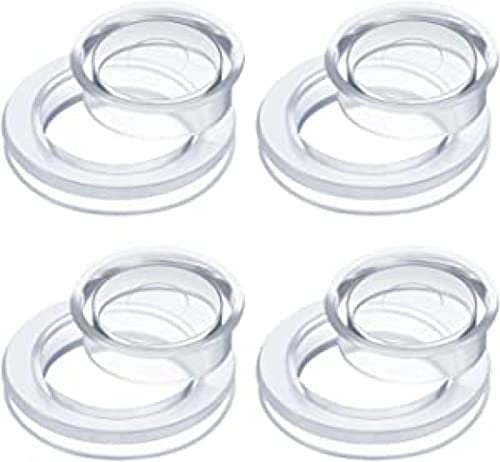 4 Sets Patio Table Umbrella Hole Ring and Caps Set, Silicone Umbrella Hole Plug and Cap for Glass Patio Garden Beach Table Deck Yard, 2 Inch (Clear)