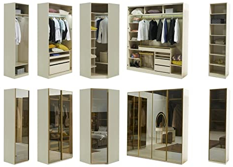 Begehbarer Kleiderschrank Möbel Glasschrank getönte Fronten Schrank Eckschrank