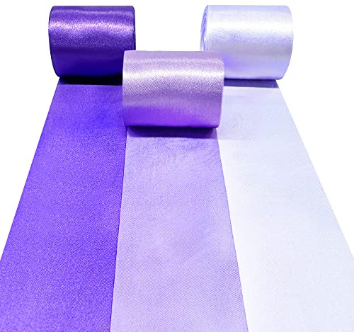 60M Purple Satin Ribbon 50mm Wide Lilac Purple Fabric Ribbons Large Silk Satin Hanging Streamer Garland for Gift Wrapping Crafts DIY Sewing Hair Bow Birthday Wedding Chair Party Backdrop Decorations