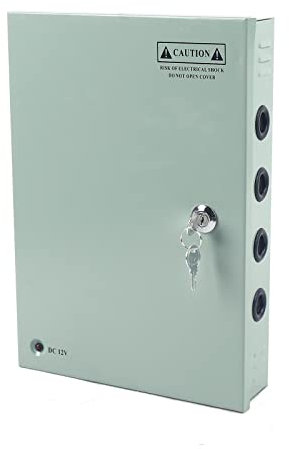 18 Channel 12v 30a Power Supply Distribution Box Lock Security Multiple Camera,Power Box Is Used for Electronic Devices,w/Led Strips and Lighting