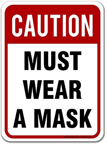 Neue Warntafel Wanddekoration Must Wear A Mask Warnschild Metall Blechschilder Hofschild Büro Schild Outdoor & Indoor Sicherheitsschild 20,3 x 30,5 cm