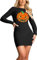 Deerose Damen Halloween Kostüm Kleid Slim Fit Stretchy Bodycon Kleider, H | Jack-o-Laterne, L