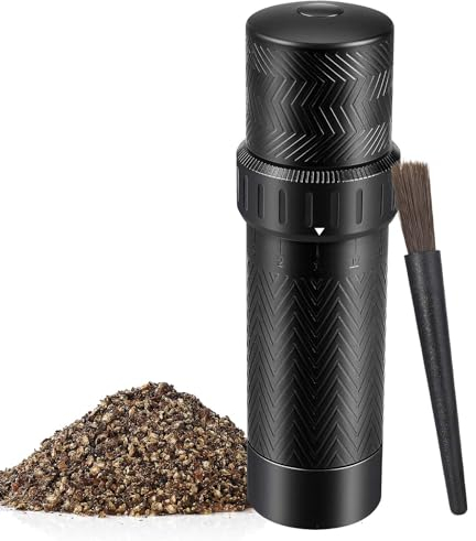 Moulin à poivre manuel robuste avec plus de sortie de poivre, moulin à poivre de qualité professionnelle rechargeable et grossièreté peut être ajusté à l'extérieur