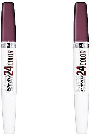 L'Oréal Paris Maybelline New York Lippenstift, Super Stay 24H, Flüssig und langanhaltend, Nr. 585 Burgundy, 5g (Packung mit 2)
