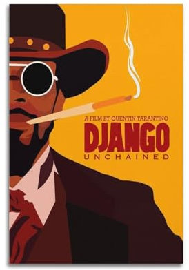 VZRSQZK Django Unchained Filmposter, dekoratives Gemälde, Leinwand-Wandposter und Kunstdruck, modernes Familienschlafzimmer-Dekor-Poster, 50 x 75 cm