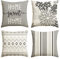 Artoid Mode Grau Dahlien Geometrisch Kissenbezüge 4er Set, 50x50 cm Frühling Zierkissenbezug Cushion Cover Couch Wohnzimmer Außenbereich Deko