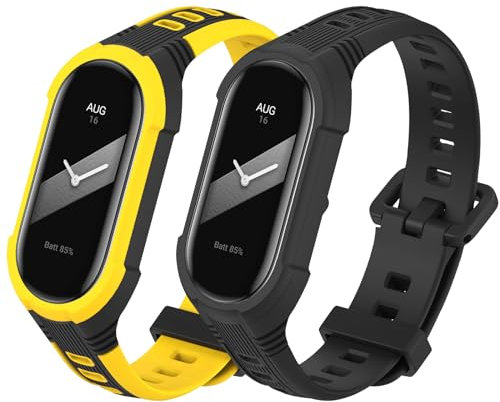 Xisair 2 Stück Ersatzband Kompatibel für Xiaomi Mi Band 8 Armband Silikon Fitness Ersatzbänder Xiaomi Smart Band 8 Verstellbaren Armband für Xiaomi Mi Band 8 Armbänder