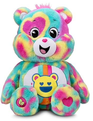 Care Bears – Basic Fun Good Vibes Bär 60 cm Jumbo Plüsch – Riesiger Weicher Teddybär mit Herz-Bauchabzeichen – Sammler-Plüschtier für Kinder ab 4 Jahren – Kuscheliges Geschenk