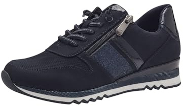 MARCO TOZZI Damen Sneaker flach mit Schnürsenkeln Freizeit, Blau (Dk.Navy Comb), 36 EU