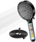 Cobbe Hard Water Filter Shower Head and Hose with 20 Stage Filter, 6 Spray Jet Modes High Pressure Bathroom Shower Head, Large Powerful Handheld Showerhead for Residual Chlorine Remove (Black)