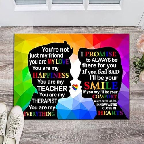 MIAOMANSENSTORE Door mat indoor Lgbt Pride Quotes Doormat, Different Not Alone Home Doormat Home Decor