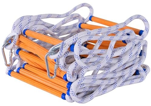 LZ.MZXU Strickleiter Feuerfeste Rettungsleiter, 3M Feuerleiter Strickleiter Notleiter Mehrzweckleiter Notfallsicherheit Tragbar Klettern Rettung Seilleiter für Fenster und Balkon(10mm)