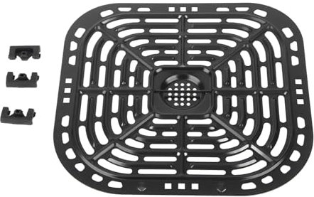 HAOHIZE Griglia di ricambio per friggitrice ad aria, padella quadrata di ricambio per friggitrice 24x23 cm Piastra per frutta e verdura di ricambio per friggitrice in acciaio