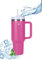 HIDROVIBE 1.2L Taza de Café Con Tapa Para Coche, Vaso Térmico Con Asa y Pajita, Aislada al Vacío, de Acero Inoxidable, Sin BPA, Mug Termo (Pink)