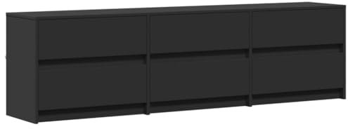 vidaXL Mobile Porta TV con LED Nero 180x34x50cm in Truciolato, Mobile TV con luci LED, credenza TV, Mobile dispositivi multimediali, Supporto TV