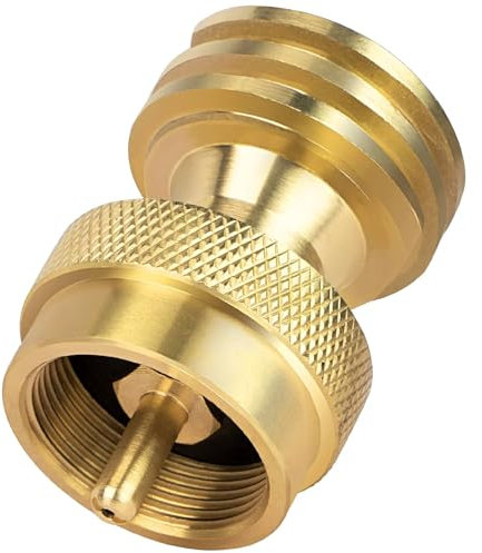 SEVENMEET 1LB Propane Cylinder Adapter for Weed Torch Burner, 20LB to 1LB Propane Tank Converter, Refill Adapter for Camping, Grilling, or Tailgating, Solid Brass Material