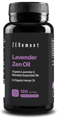 Olio Essenziale Bio di Lavanda & Mandarino, 120 Capsule, Zenement | in Olio di Canapa con Vitamina E, Oli Bio, Senza Additivi, Senza Glutine, 1 al Giorno, 4 Mesi