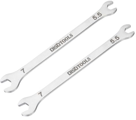 sourcing map 2pcs Thin Open End Wrench 5.5mm x 7mm Metric Sandblasting Plated 3cr13 Stainless Steel, Double Ended Slim Spanner for Household Maintenance and General Repairs