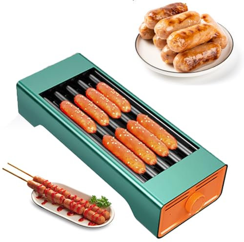 Electric Hot Dog Grill Cooker - 4/5 Roller Machine for Kitchen Restaurant, Breakfast Sausages, Egg Rolls -