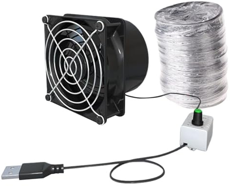 Ventilation Fan - USB Inline Fan, Adjustable Air Extractor | Suction Fan, Window Collector for Solder, Toilet Cooling Air Circuit, Air Flow Booster Tool Tool