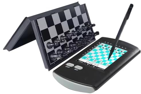 Handheld Electronic Chess Board, 7 in 1 Touch Chess Computer Game with Stylus Large LCD Display, Chess Set for Adults, Kids, and Beginners Learn and Travel