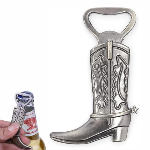 ApexPine Cowboy Boot Bottle Opener for Wedding Party Favours | 1 pack zinc alloy cowboy boot bottle opener, antique silver for wedding party western theme gift accessory
