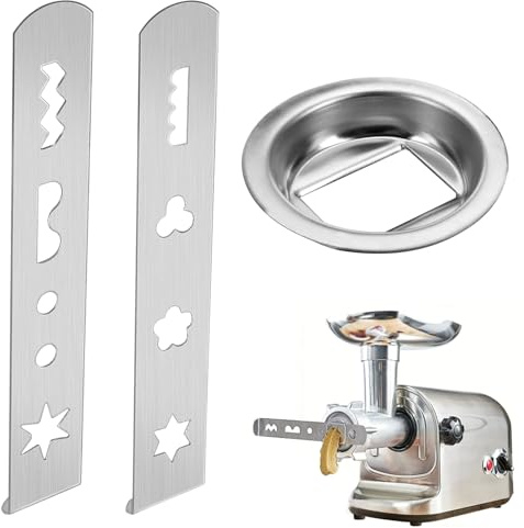 ARWIG Cookie Press Attachment Set, 2 cookie press molds and 1 cookie press attachment for meat grinder. Includes cookie press attachment for Mum4/Mum5 meat grinder. Pastry accessories.