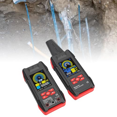 Jectse Erdkabeltester, Ortungsgerät, Integriertes Multimeter, Metallrohrdetektor, Erkennt Wand-/Erdkabel, Kabel, Wasser- und Gasleitungswege