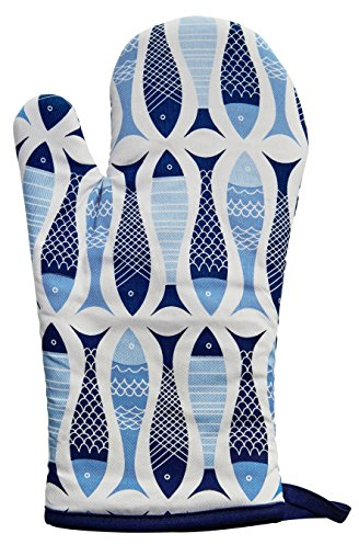 Premier Housewares Pisces Kitchen Oven Glove - Blue