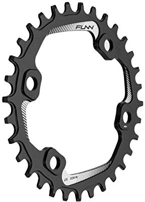 Funn Solo Plato Estrecho Ancho para Cadena de 9 10 11 12 Velocidades, Compatible con Bielas de Interfaz BCD Asimétrica de 96mm, Plato de Cadena de Velocidad Única9-12 (34 Dientes, Negro)